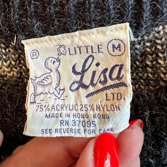 Little Lisa Ltd. vintage kids Christmas deer sweater, size M, unisex, see pics. - Picture 8 of 9